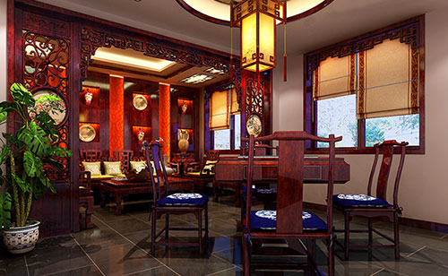 丹阳古典中式风格茶楼包间设计装修效果图
